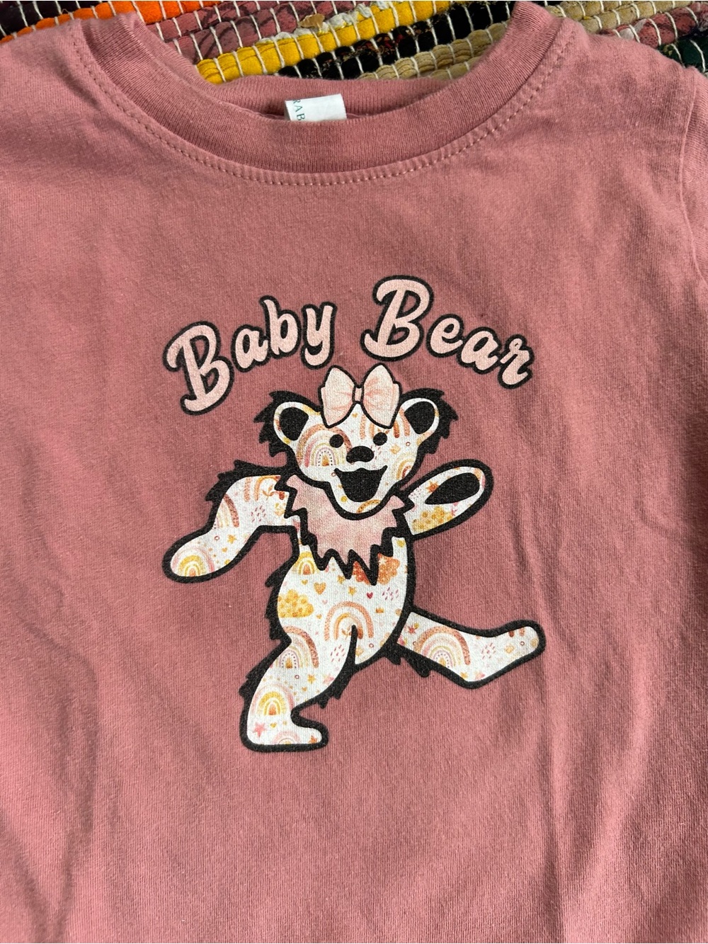 Grateful Dead Baby Bear Pink Kids Graphic Tee 12 MOS - Picture 2 of 5